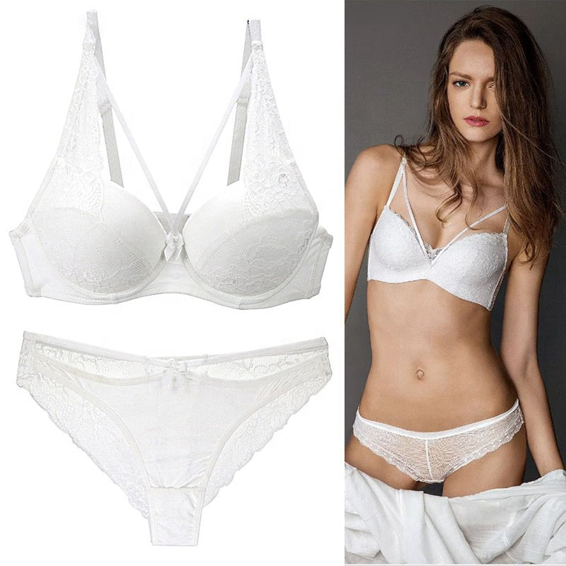Latest Design Secy Charming Lace Bra Briefs Set