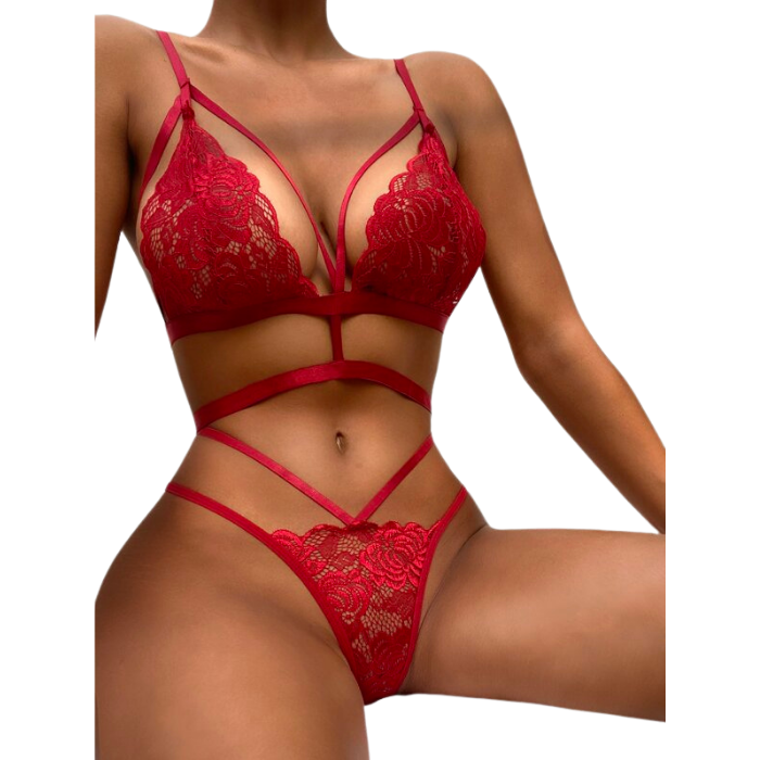 Sexy Floral Lace Cut-out Lingerie Set – Edendiva