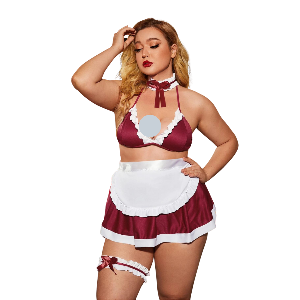 Sexy Halter Frill Maid Costume